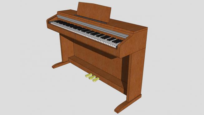 简单很普通的钢琴SKP模型设计