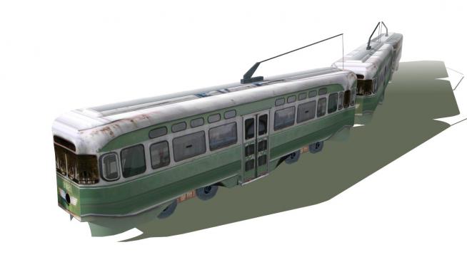 古老的电车巴士SKP模型设计