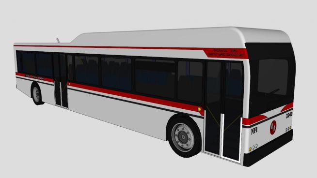 大巴车公车公共汽车的SKP模型素材