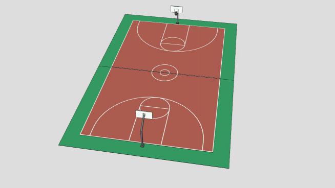篮球场3D立体设计SU模型