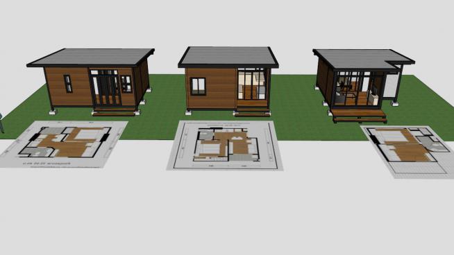 小房屋小平房木屋建筑住宅SU模型