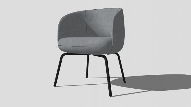 灰色高�_椅嵌套低矮椅子SU模型