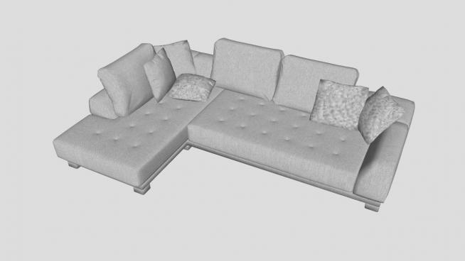 欧式沙发灰色沙发椅SU模型