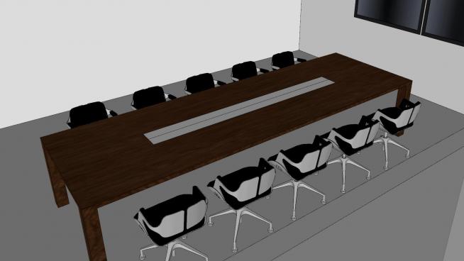 现代装修办公会议室SU模型