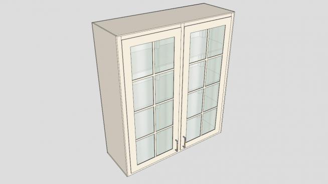 双层玻璃橱柜吊柜SU模型