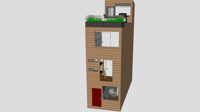 建筑小排房子SU模型