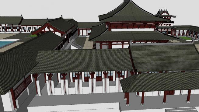 汉唐风庙宇古建寺庙建筑宗教SU模型QQ浏览器截图20190529165611(4)