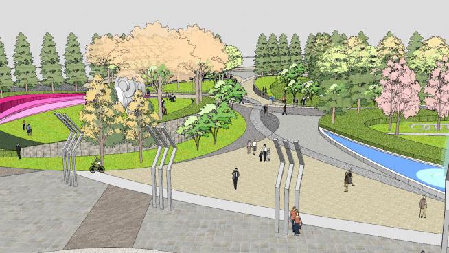 景观建筑概念公园SU模型