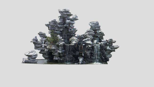 假山石假山石组件景观小品SU模型