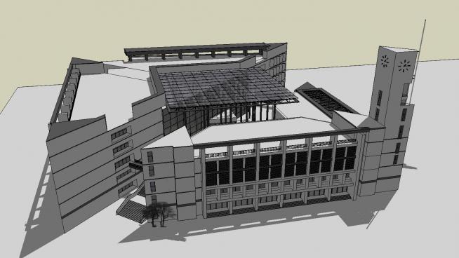 大学图书馆建筑模型