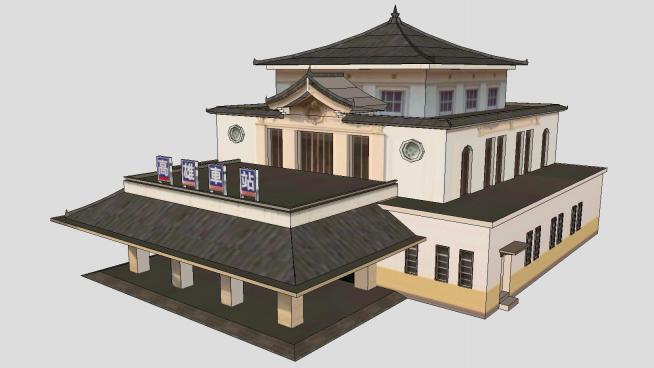 高雄火车站SU建筑模型
