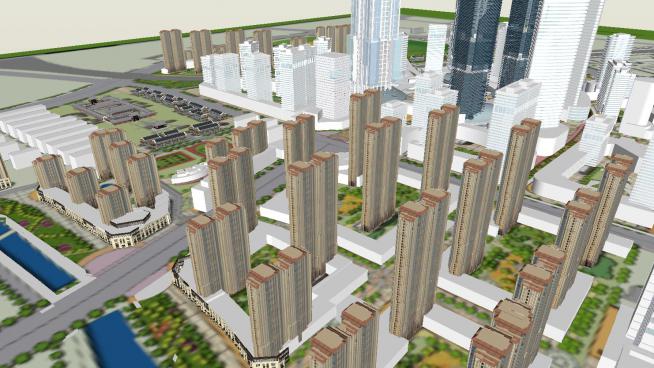 城市�O��k公住宅�^一�w化�O�SU模型