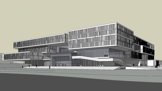 图书馆方案建筑设计SU模型