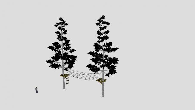 两珠乔木植物黑松SU模型