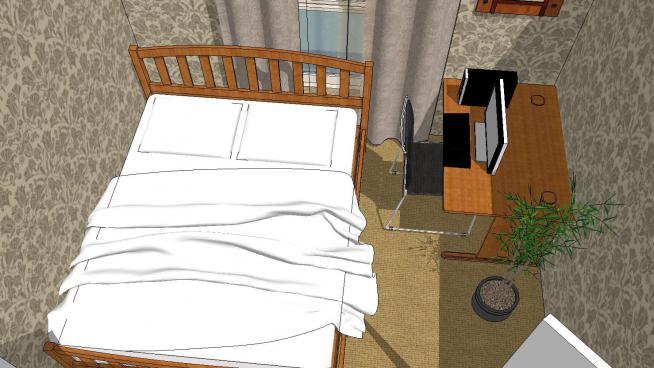 小型居室卧室SU模型