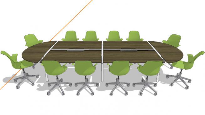 大型会议桌会议室SU模型