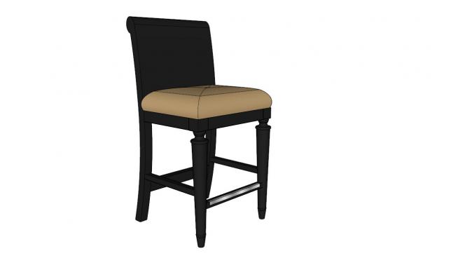 黑色座椅高�_椅SU模型