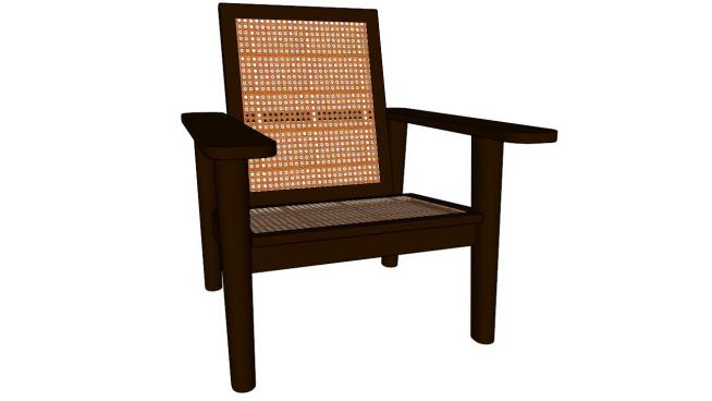 休闲座椅布塔卡扶手椅SU模型