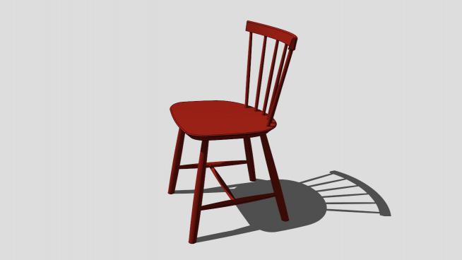 红色单椅休闲座椅SU模型