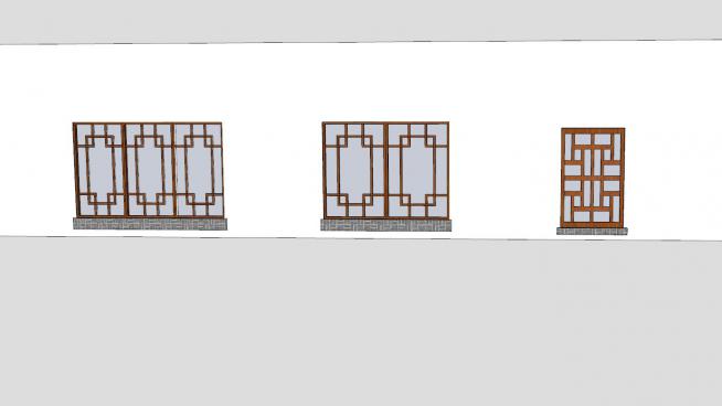 中式古典风格窗户元素SU模型