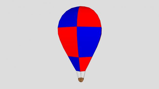 红蓝色热气球SU模型