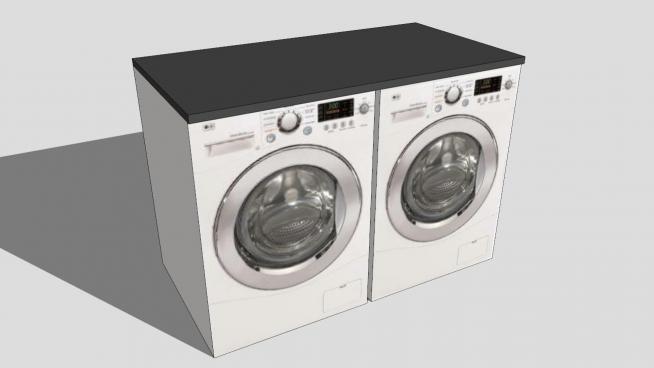 双桶负荷洗衣机烘干机SU模型