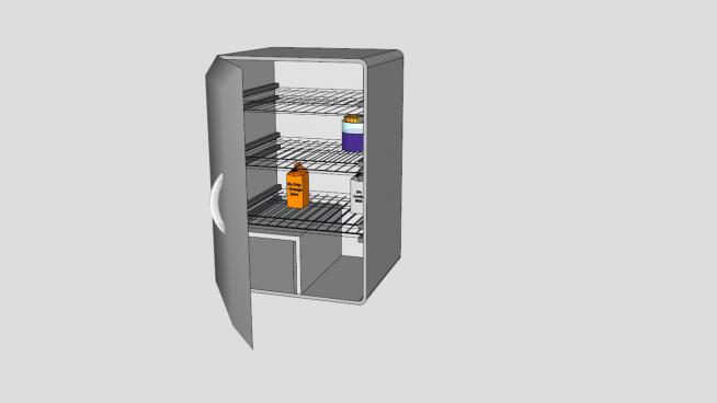 不锈钢单门式电冰箱SU模型