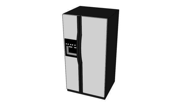 现代双开门电冰箱SU模型