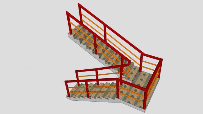 现代楼梯护栏SU模型