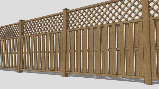 木围栏花墙栏杆（二级墙）SU模型
