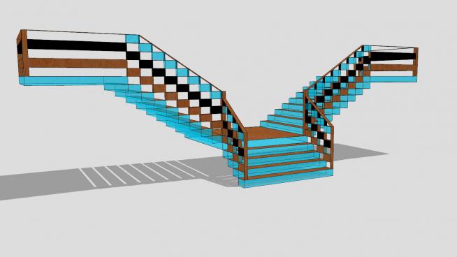 双分式楼梯SU模型