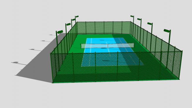 网球场比赛场地地带围栏SU模型