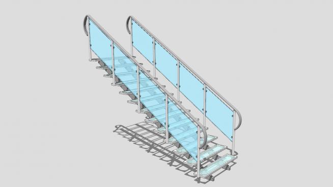 现代化玻璃楼梯SU模型