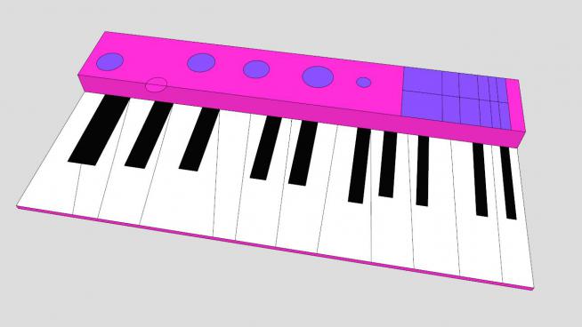 粉色玩具电子琴SU模型