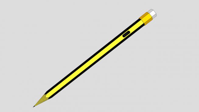 黄色美术铅笔SU模型