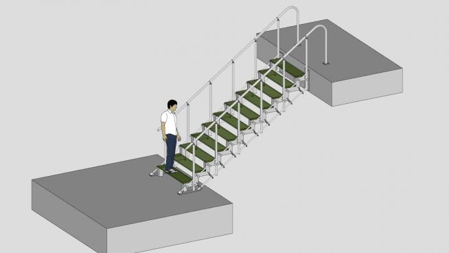 钢制玻璃楼梯SU模型