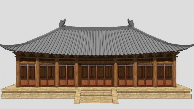 传统屋顶建筑宫殿SU模型