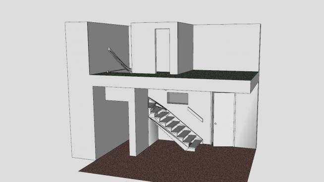 室内复式转角楼梯SU模型