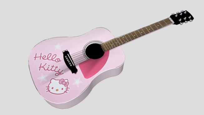 粉色凯蒂猫吉他SU模型