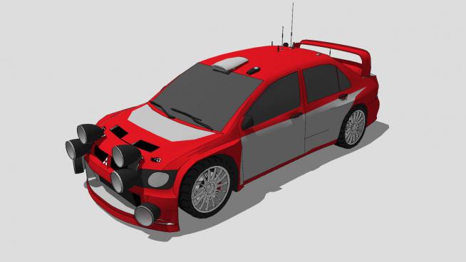 �t色三菱�{瑟WRC汽�SU模型