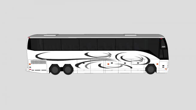 白色公共汽车SU模型