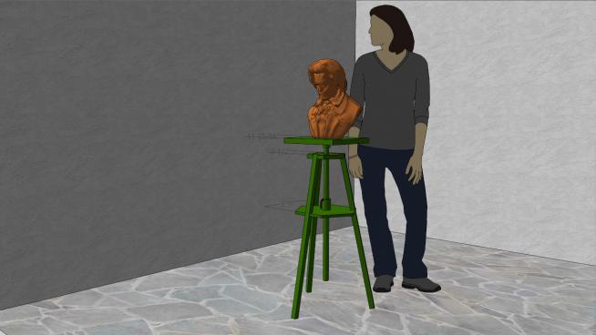 棕色室内雕塑SU模型QQ浏览器截图20190709104015(4)