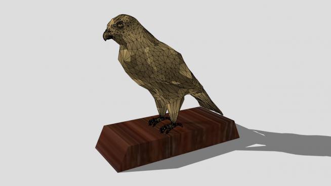 黄铜猎鹰桌面雕刻SU模型