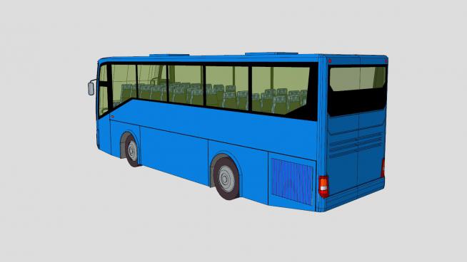 蓝色公共汽车SU模型