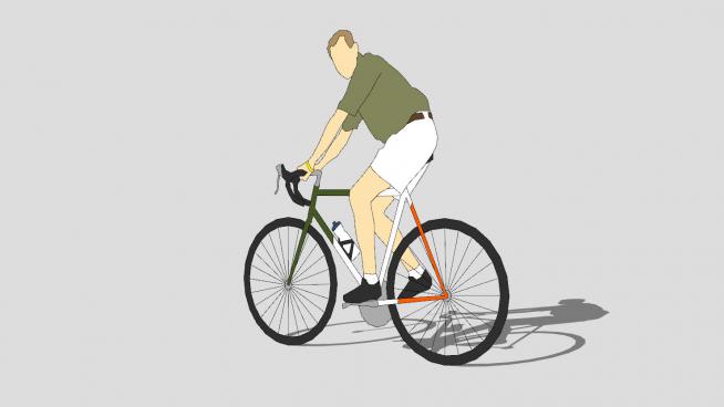 骑自行车的人SU模型