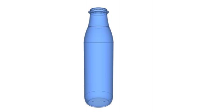 透明蓝色玻璃瓶SU模型