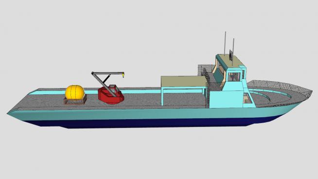 中型货船SU模型