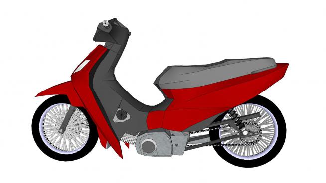 女士摩托车电动车SU模型