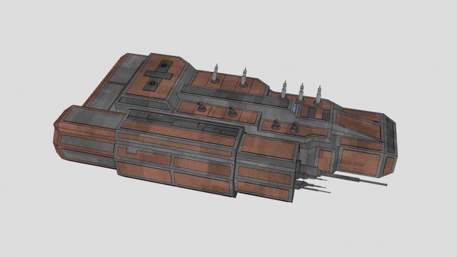 概念型宇宙护卫舰飞船SU模型