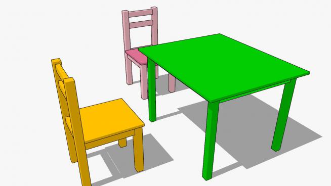 儿童桌凳椅子家具SU模型